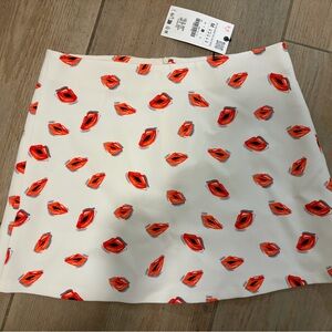 Zara Cream Skirt with Red and Black Details